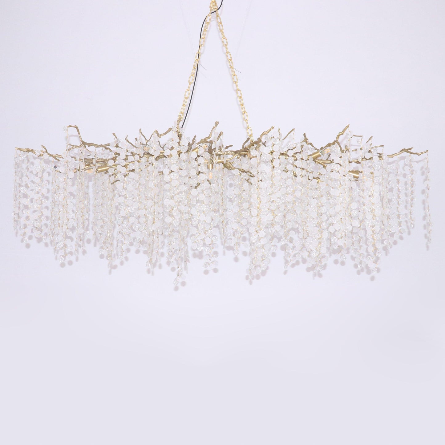 Brass Crystal Chandelier — Ethereal Forest Glow