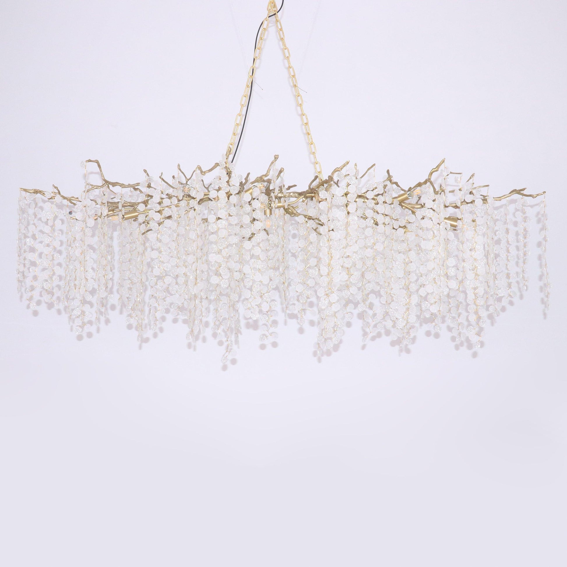 Brass Crystal Chandelier — Ethereal Forest Glow