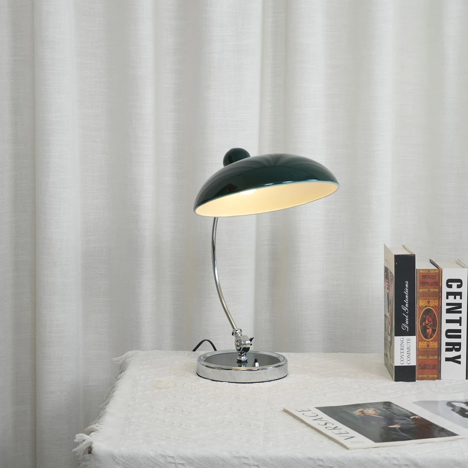 Metal Dome Table Lamp — Mid-Century Modern Accent