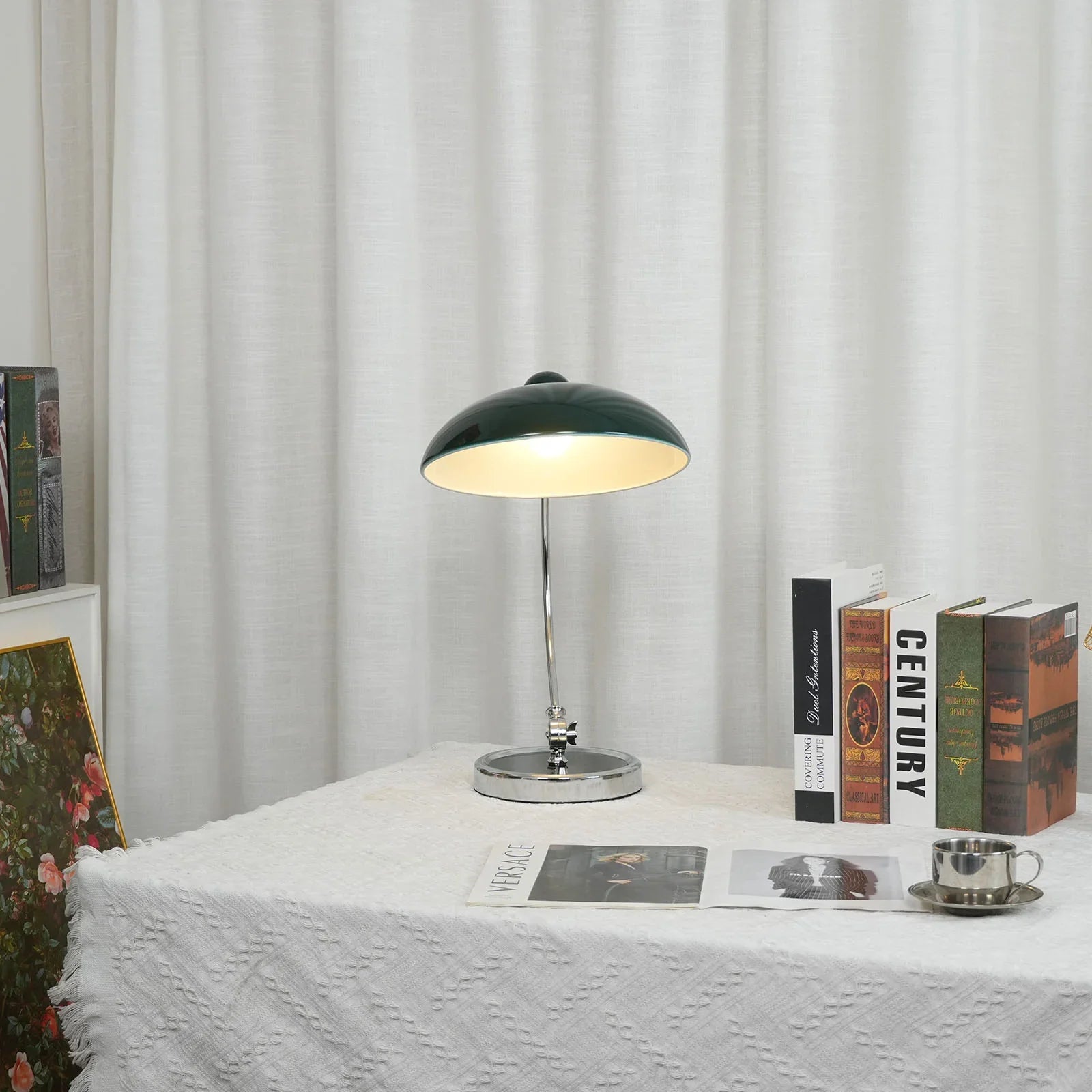 Metal Dome Table Lamp — Mid-Century Modern Accent