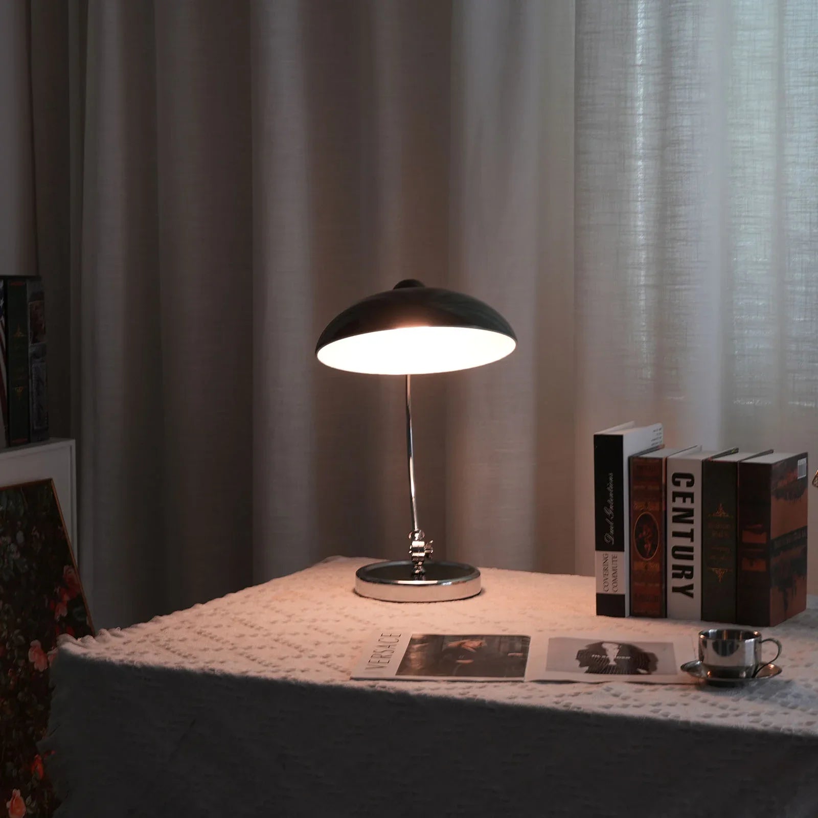 Metal Dome Table Lamp — Mid-Century Modern Accent