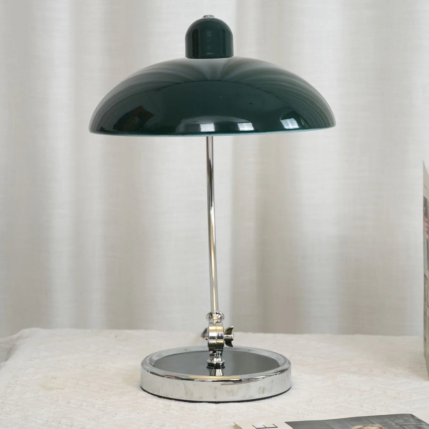 Metal Dome Table Lamp — Mid-Century Modern Accent