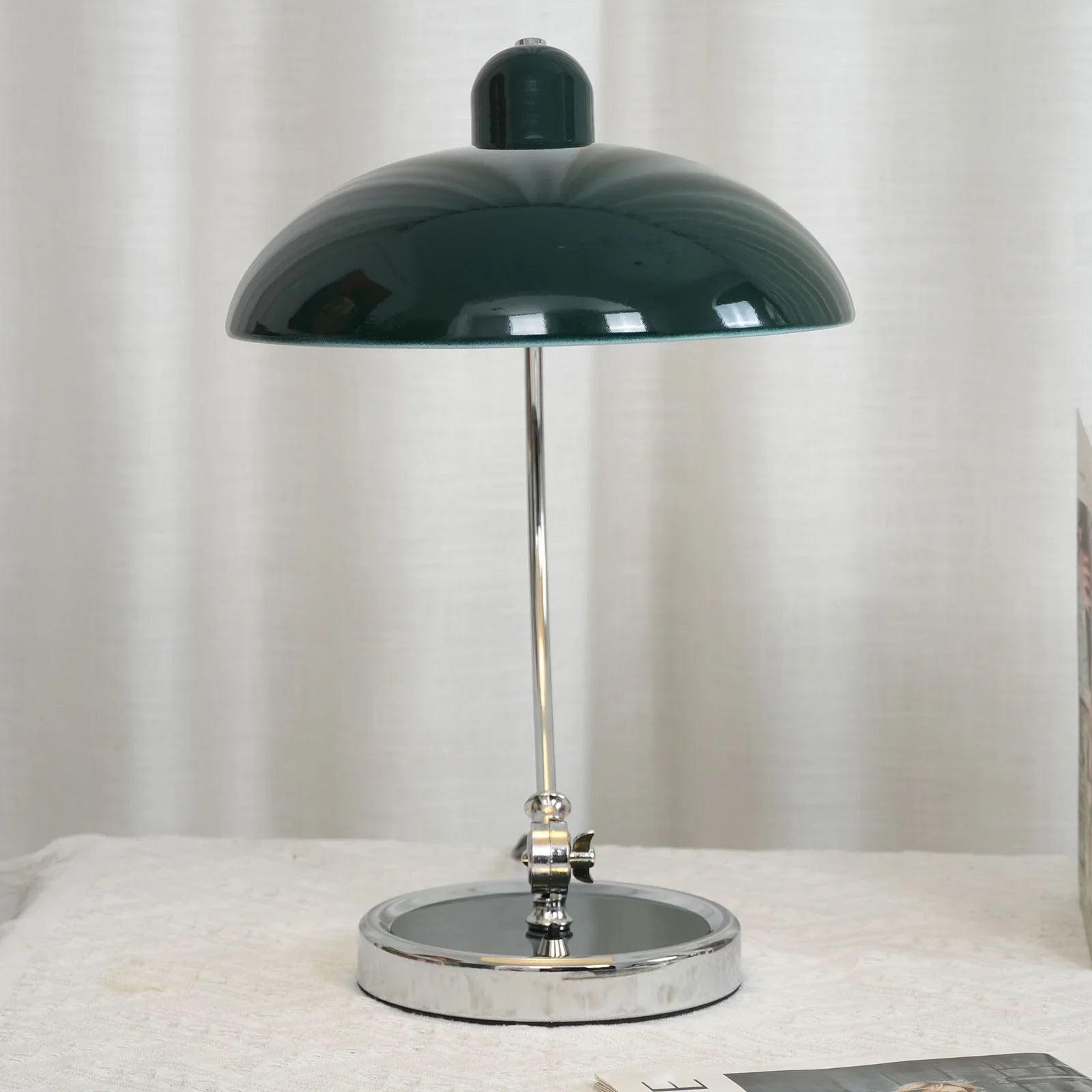 Metal Dome Table Lamp — Mid-Century Modern Accent