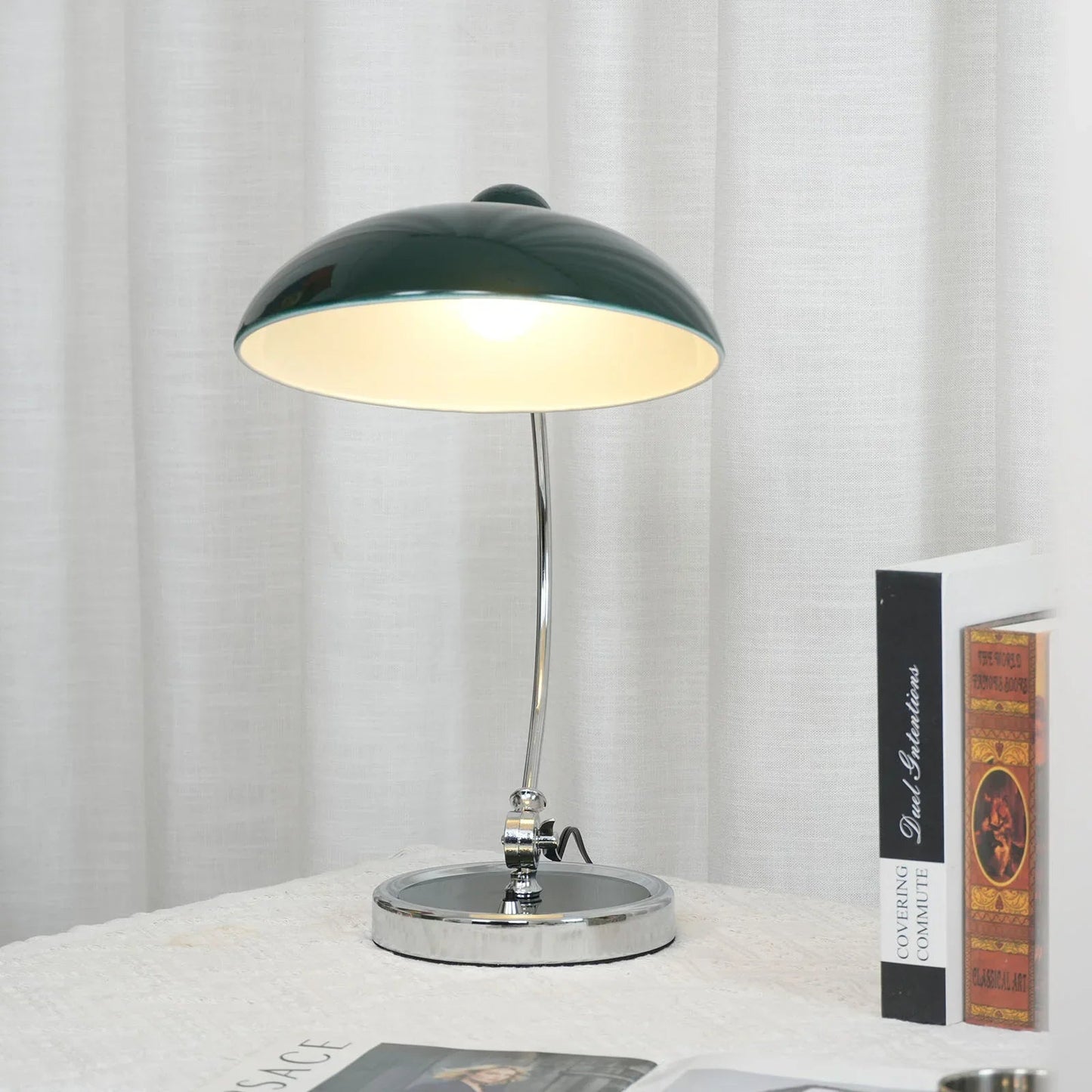 Metal Dome Table Lamp — Mid-Century Modern Accent