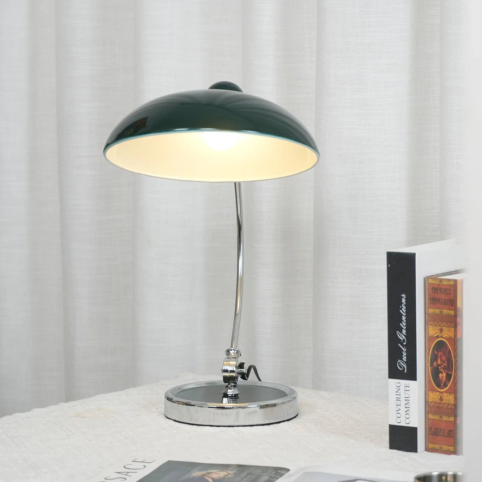 Metal Dome Table Lamp — Mid-Century Modern Accent