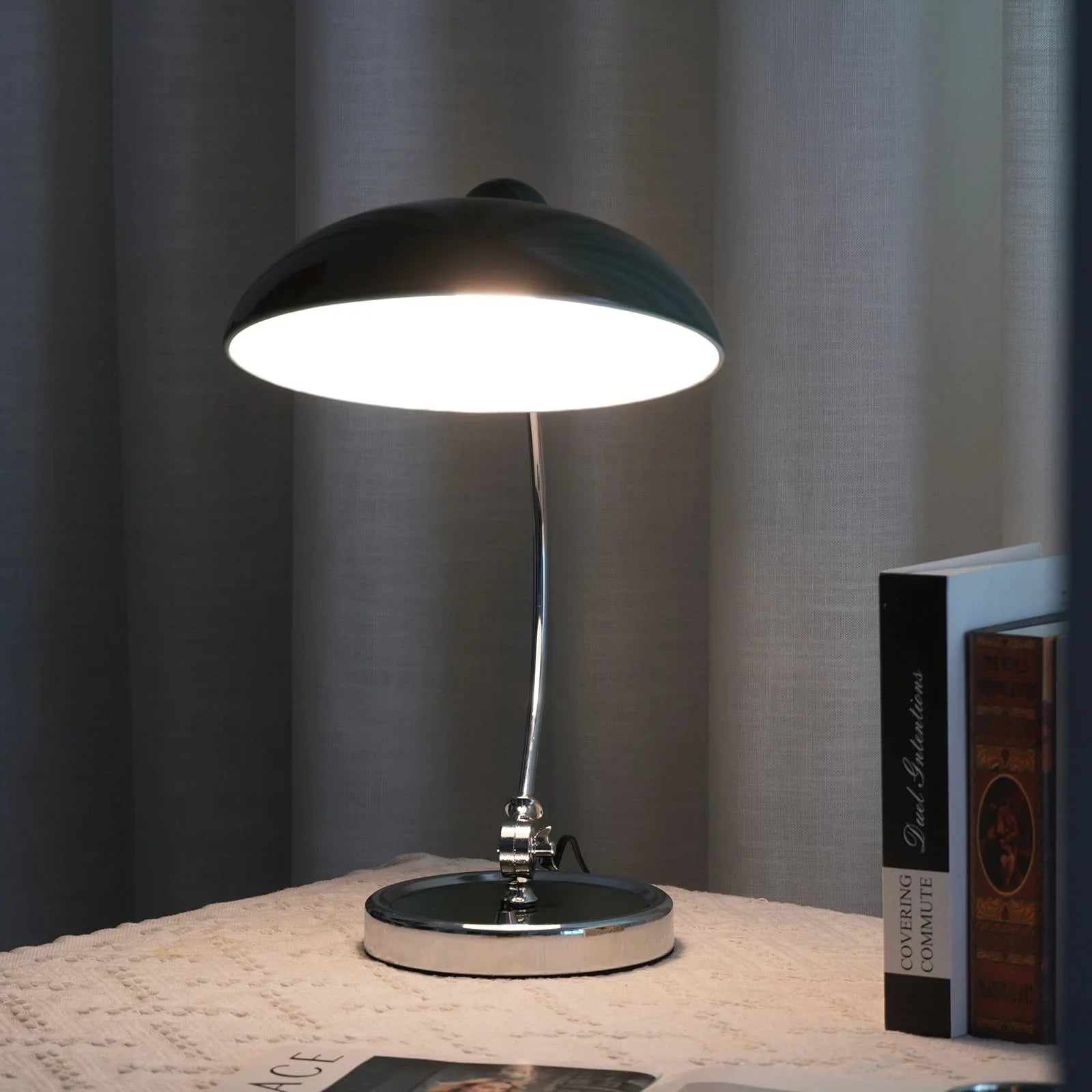 Metal Dome Table Lamp — Mid-Century Modern Accent