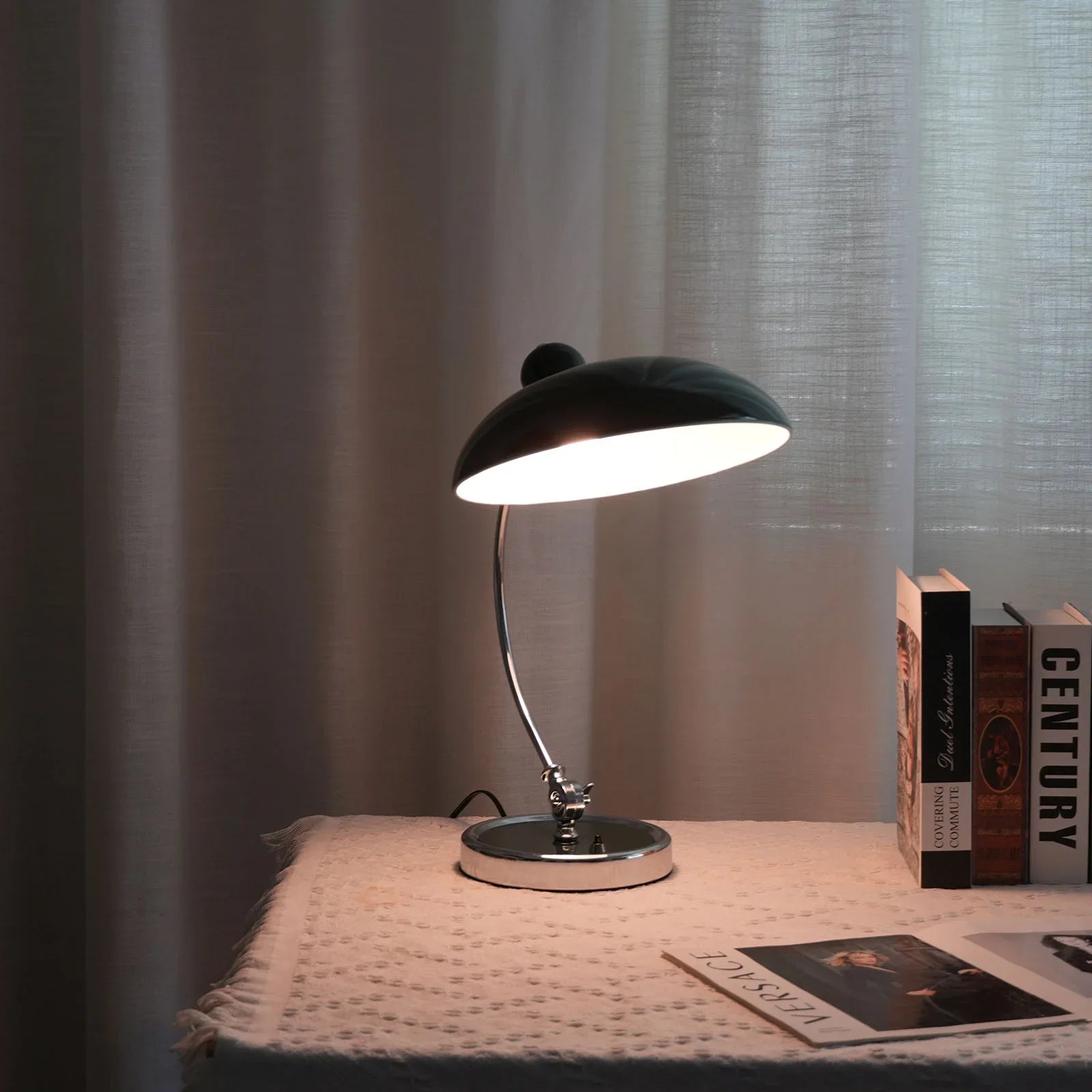 Metal Dome Table Lamp — Mid-Century Modern Accent