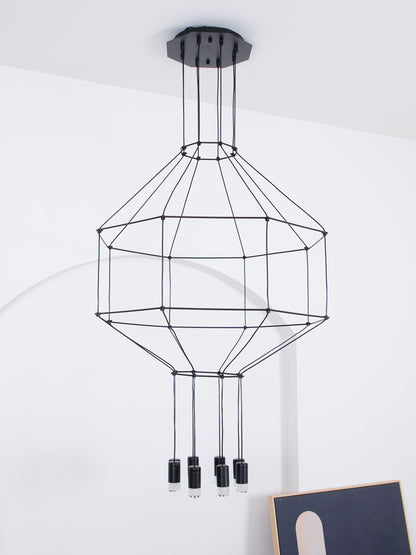 Geometric Wire Frame Chandelier — Modern Statement