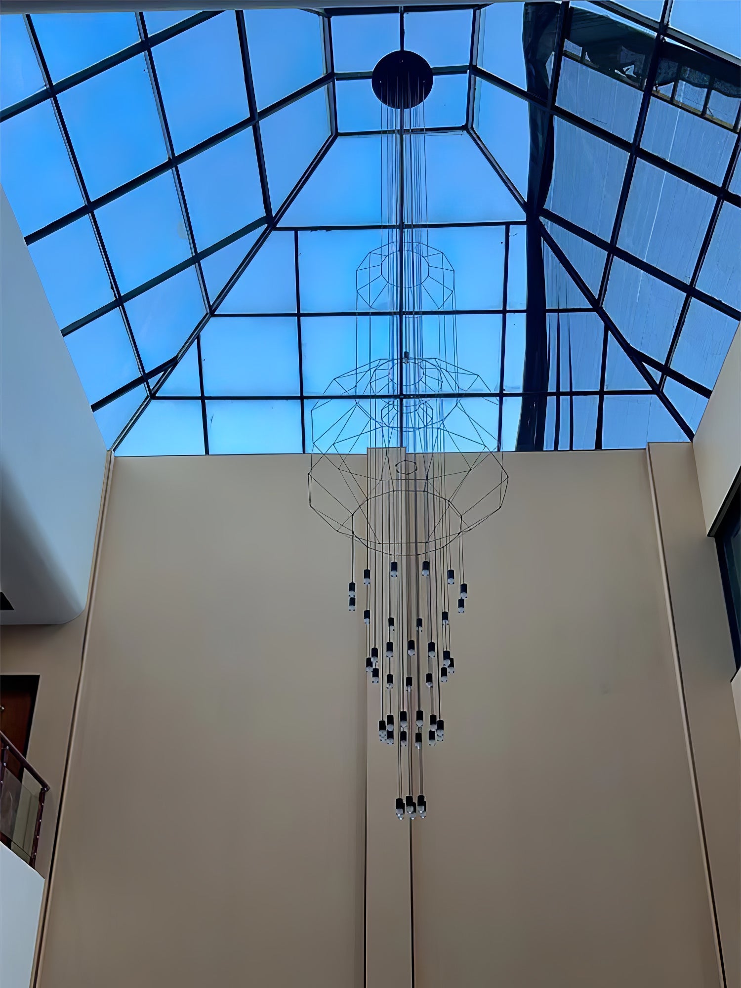 Geometric Wire Frame Chandelier — Modern Statement