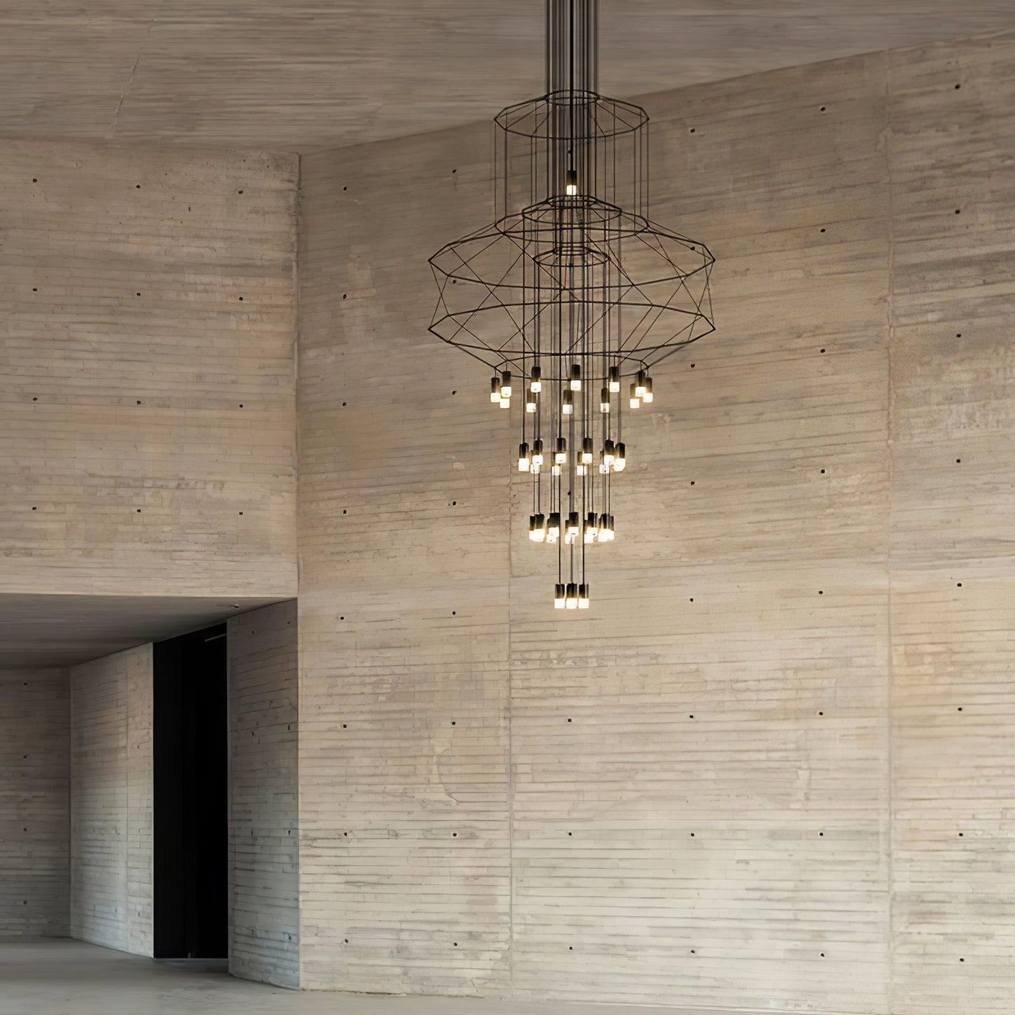 Geometric Wire Frame Chandelier — Modern Statement