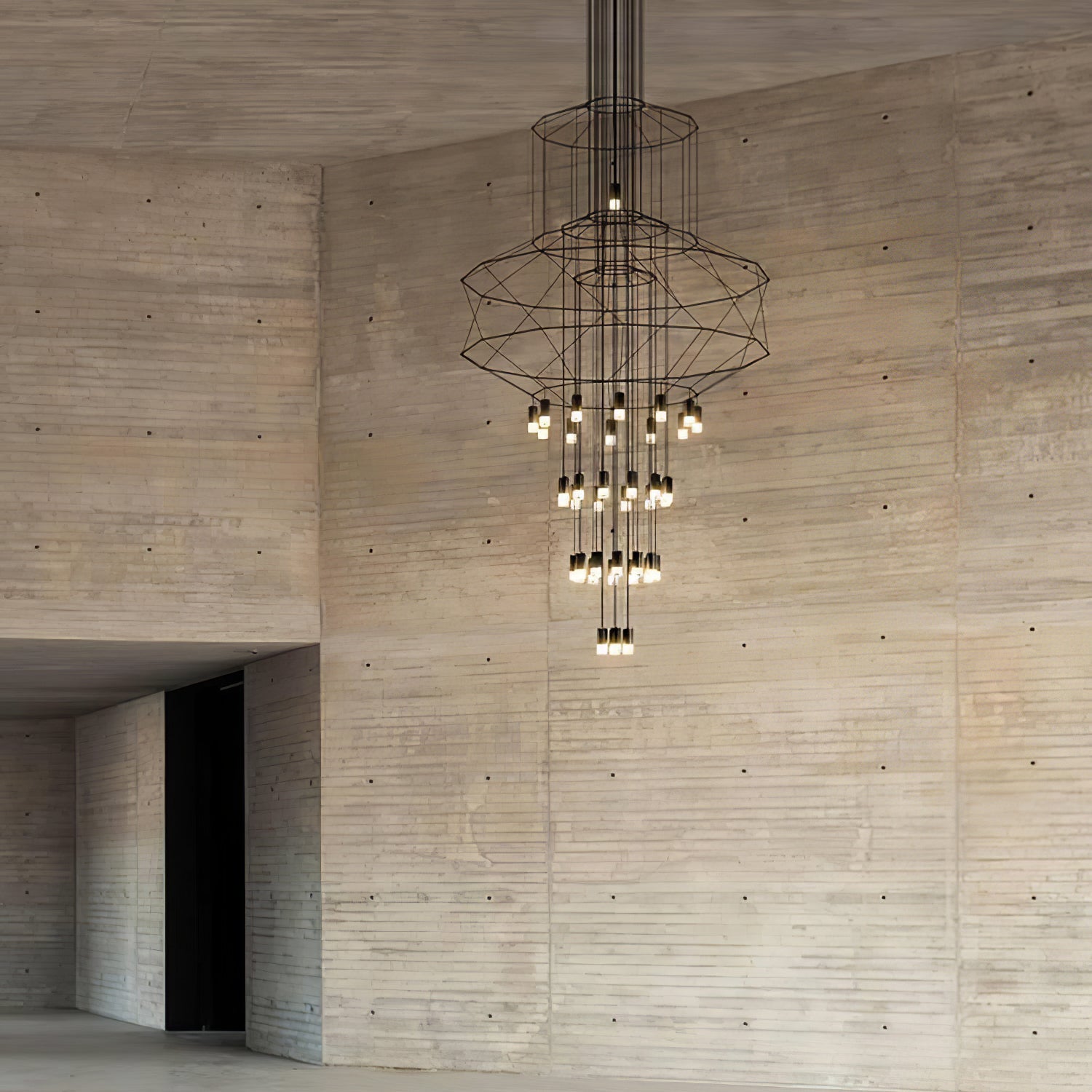 Geometric Wire Frame Chandelier — Modern Statement