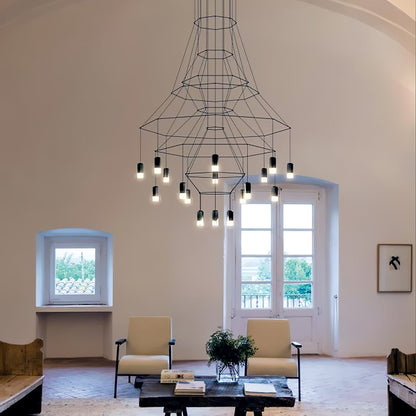 Geometric Wire Frame Chandelier — Modern Statement - LumoTrot