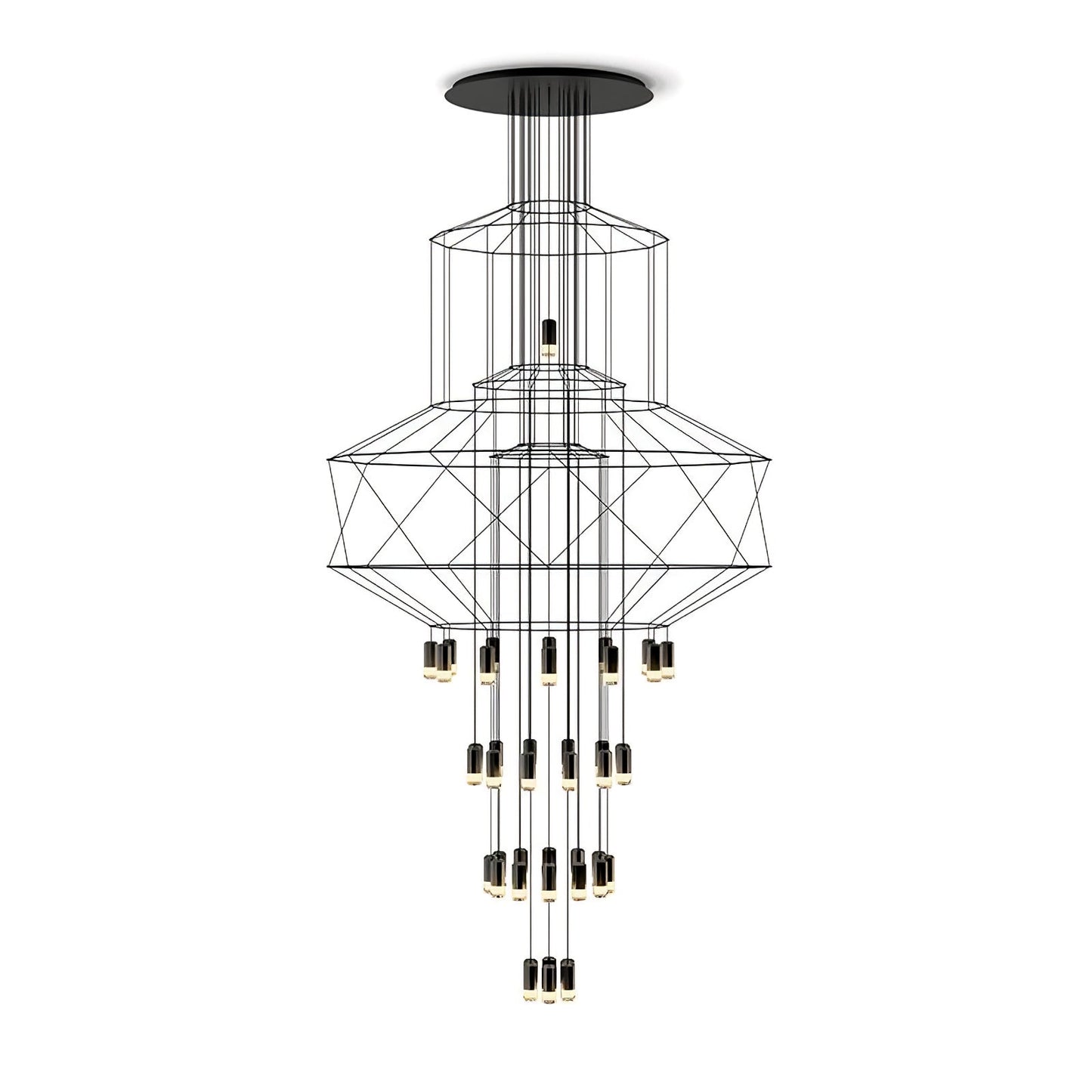 Geometric Wire Frame Chandelier — Modern Statement