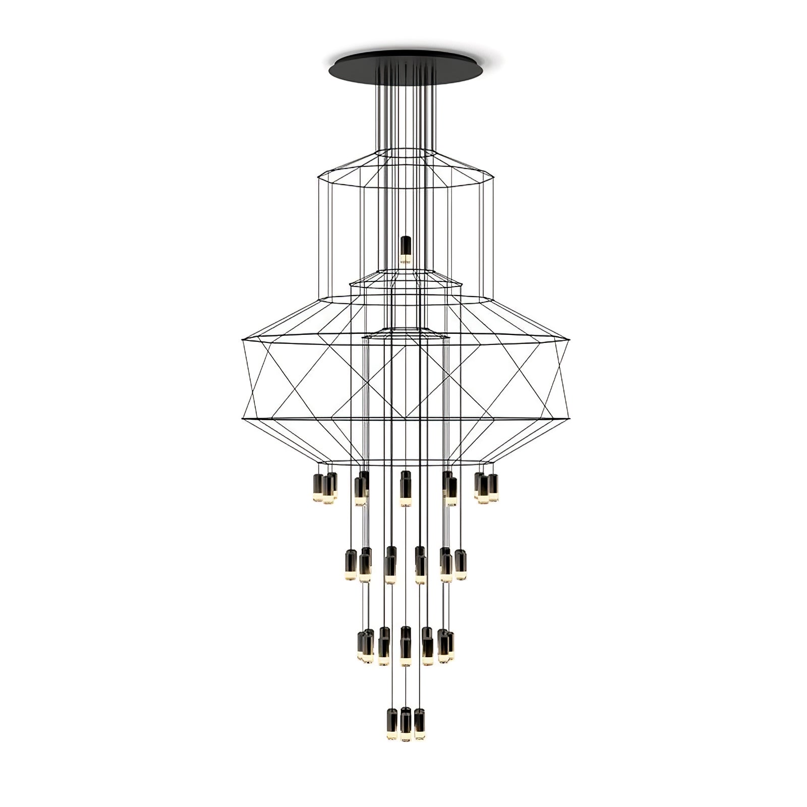 Geometric Wire Frame Chandelier — Modern Statement