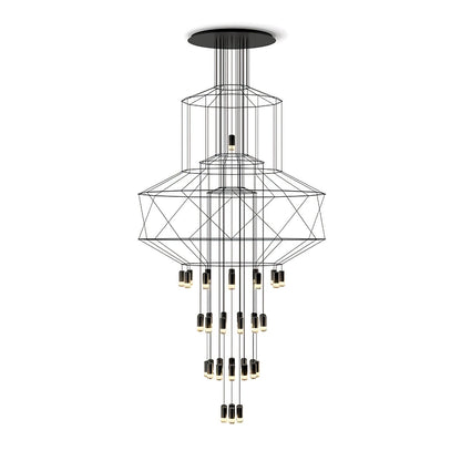 Geometric Wire Frame Chandelier — Modern Statement
