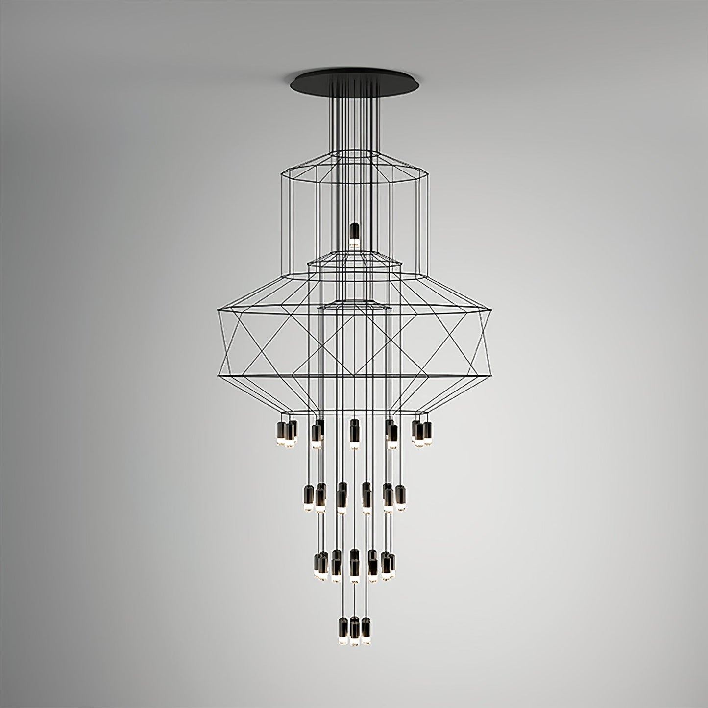 Geometric Wire Frame Chandelier — Modern Statement