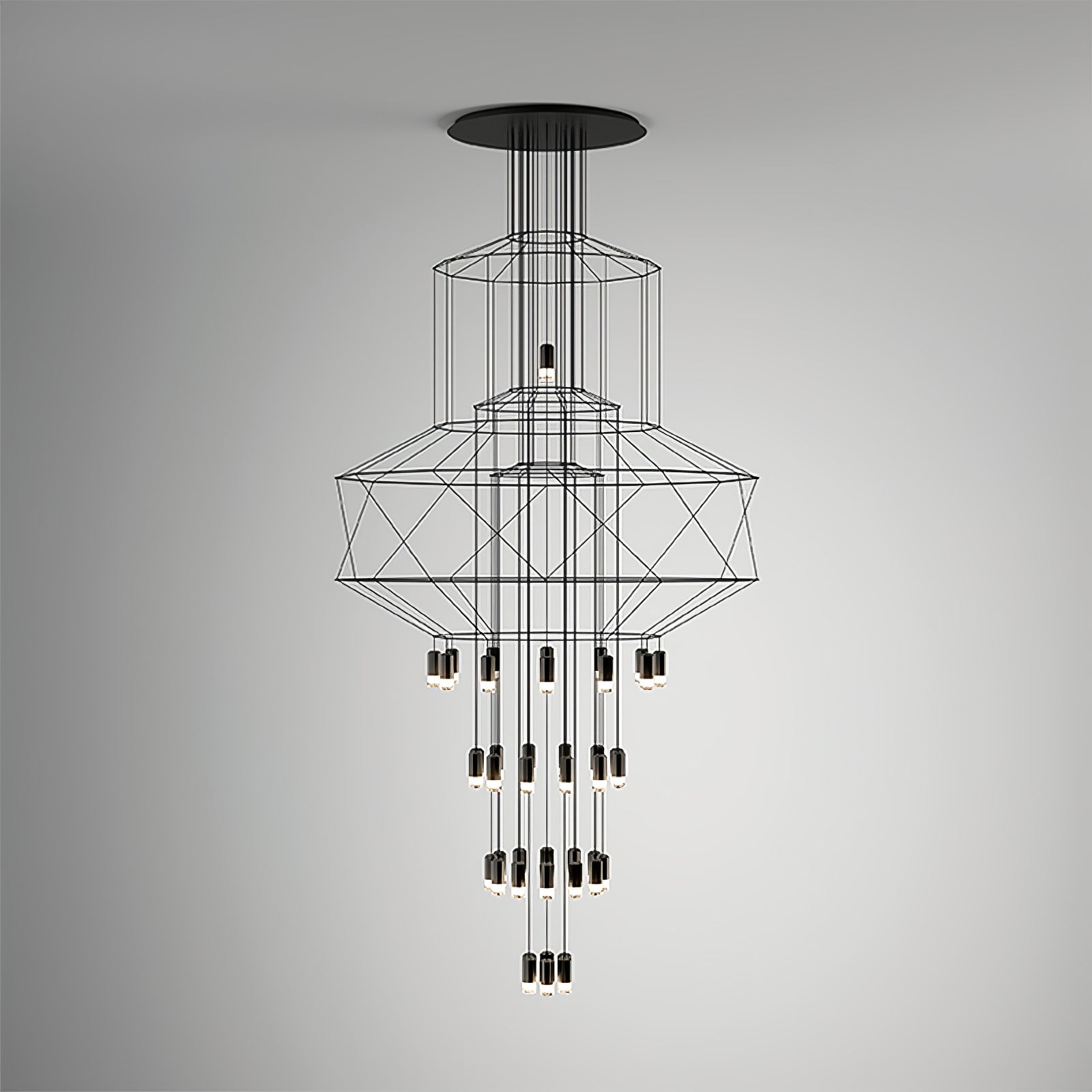 Geometric Wire Frame Chandelier — Modern Statement