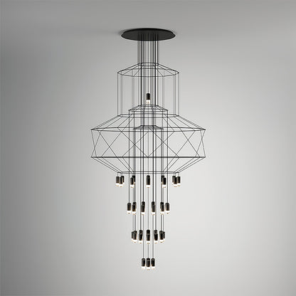 Geometric Wire Frame Chandelier — Modern Statement