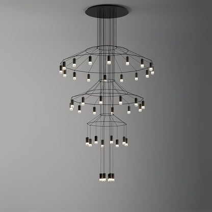 Geometric Wire Frame Chandelier — Modern Statement