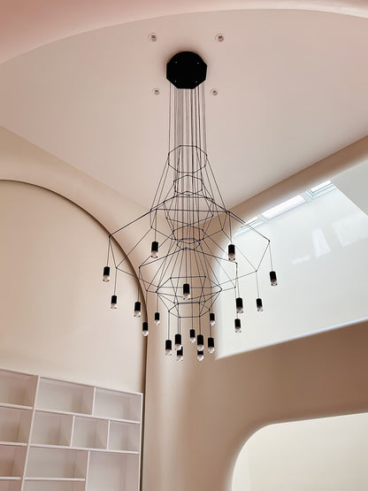 Geometric Wire Frame Chandelier — Modern Statement