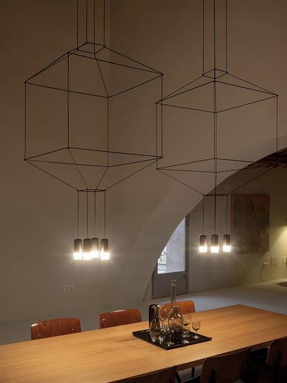Geometric Wire Frame Chandelier — Modern Statement