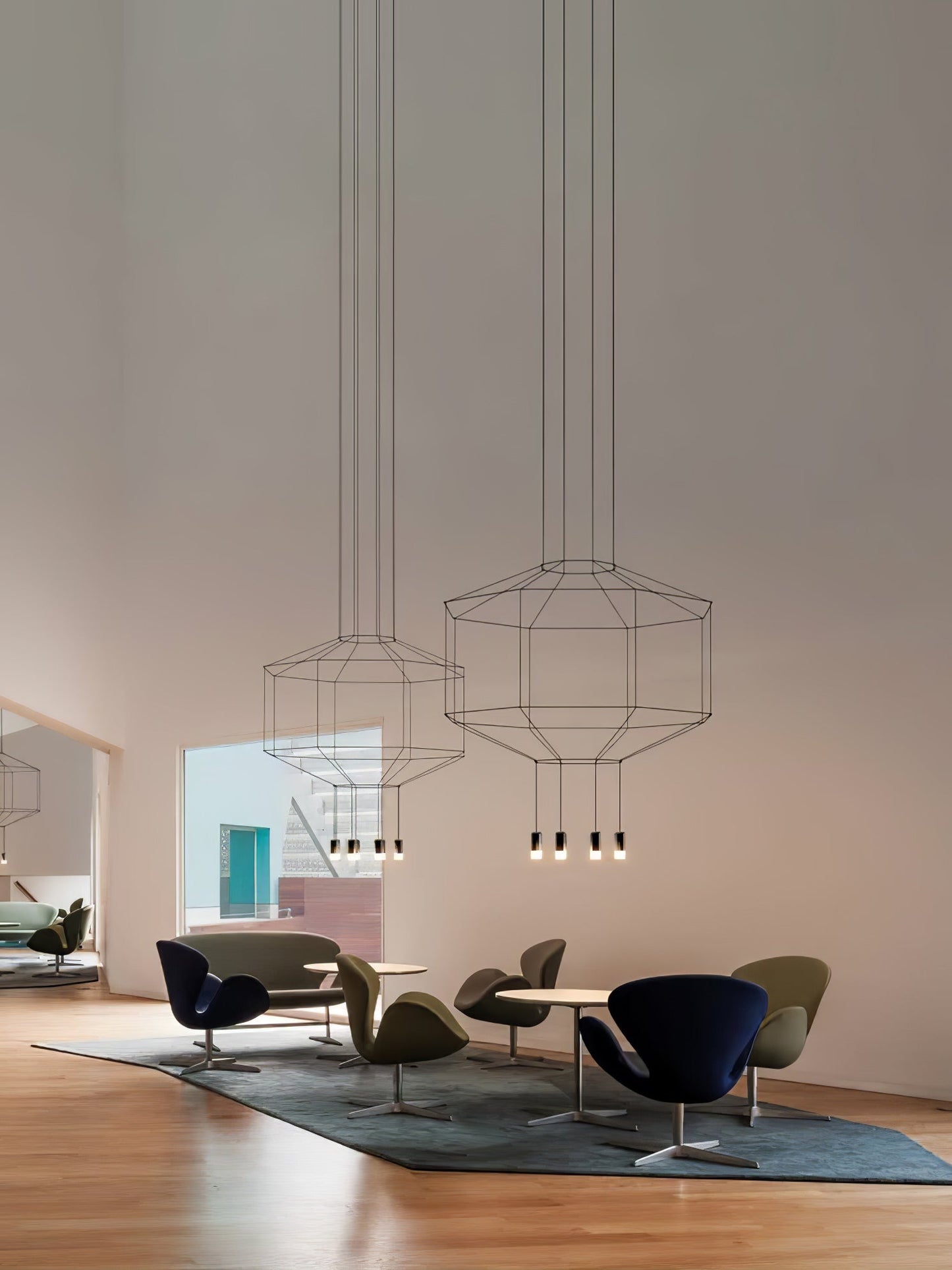 Geometric Wire Frame Chandelier — Modern Statement