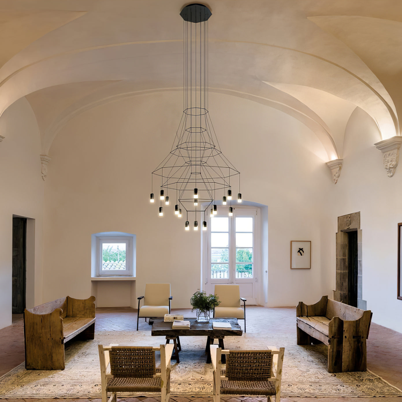 Geometric Wire Frame Chandelier — Modern Statement - LumoTrot