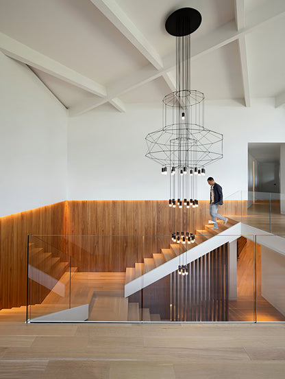 Geometric Wire Frame Chandelier — Modern Statement