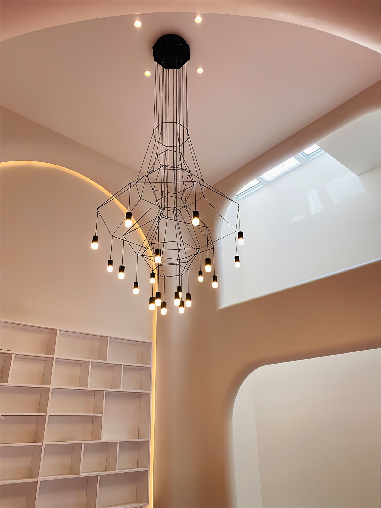 Geometric Wire Frame Chandelier — Modern Statement