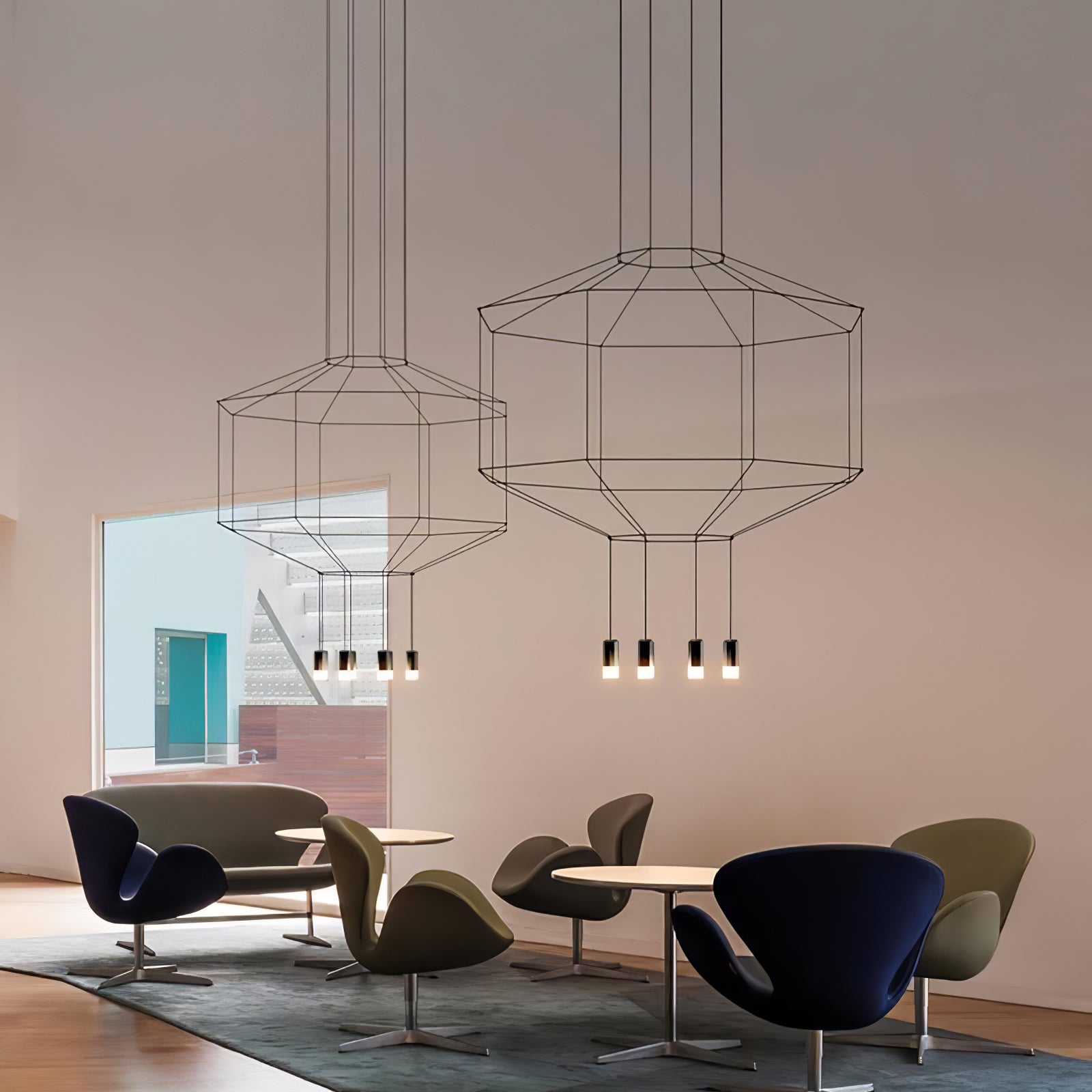 Geometric Wire Frame Chandelier — Modern Statement - LumoTrot