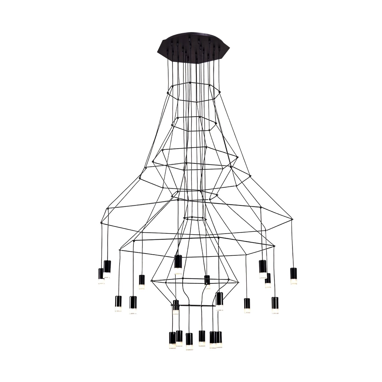 Geometric Wire Frame Chandelier — Modern Statement