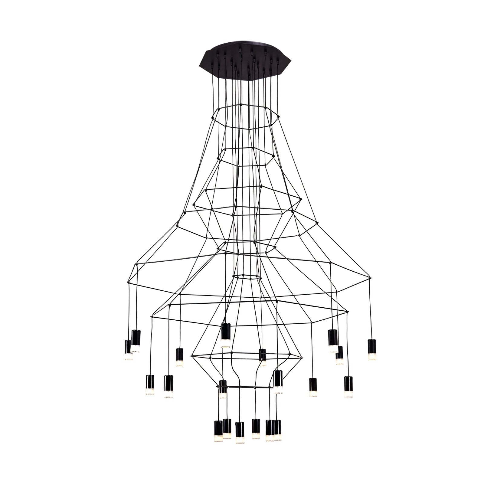 Geometric Wire Frame Chandelier — Modern Statement