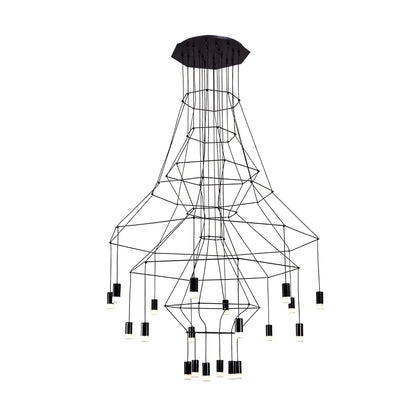 Geometric Wire Frame Chandelier — Modern Statement
