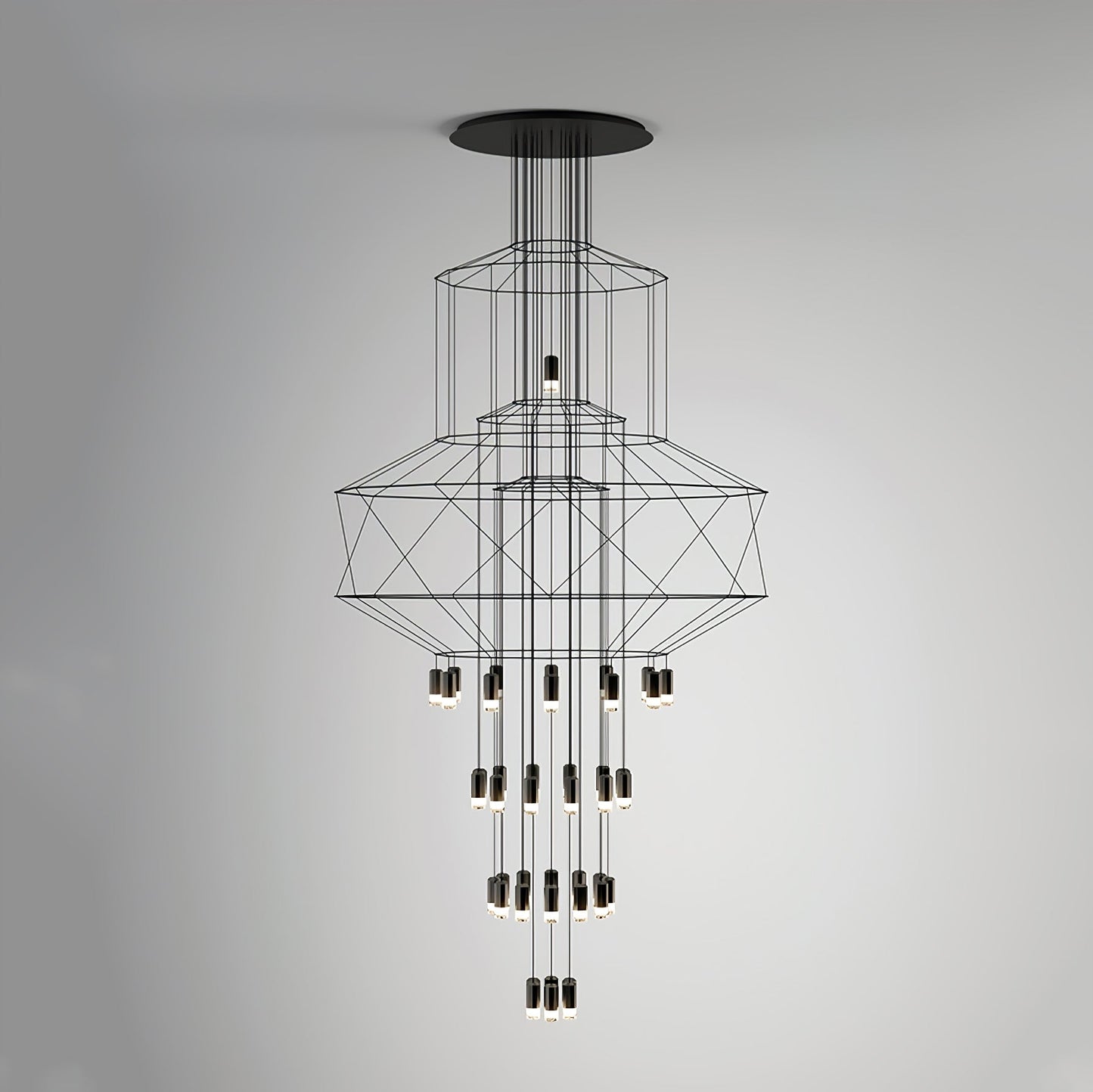 Geometric Wire Frame Chandelier — Modern Statement