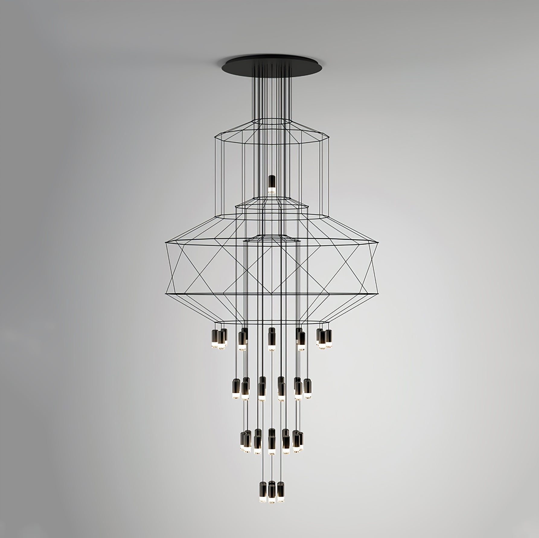 Geometric Wire Frame Chandelier — Modern Statement
