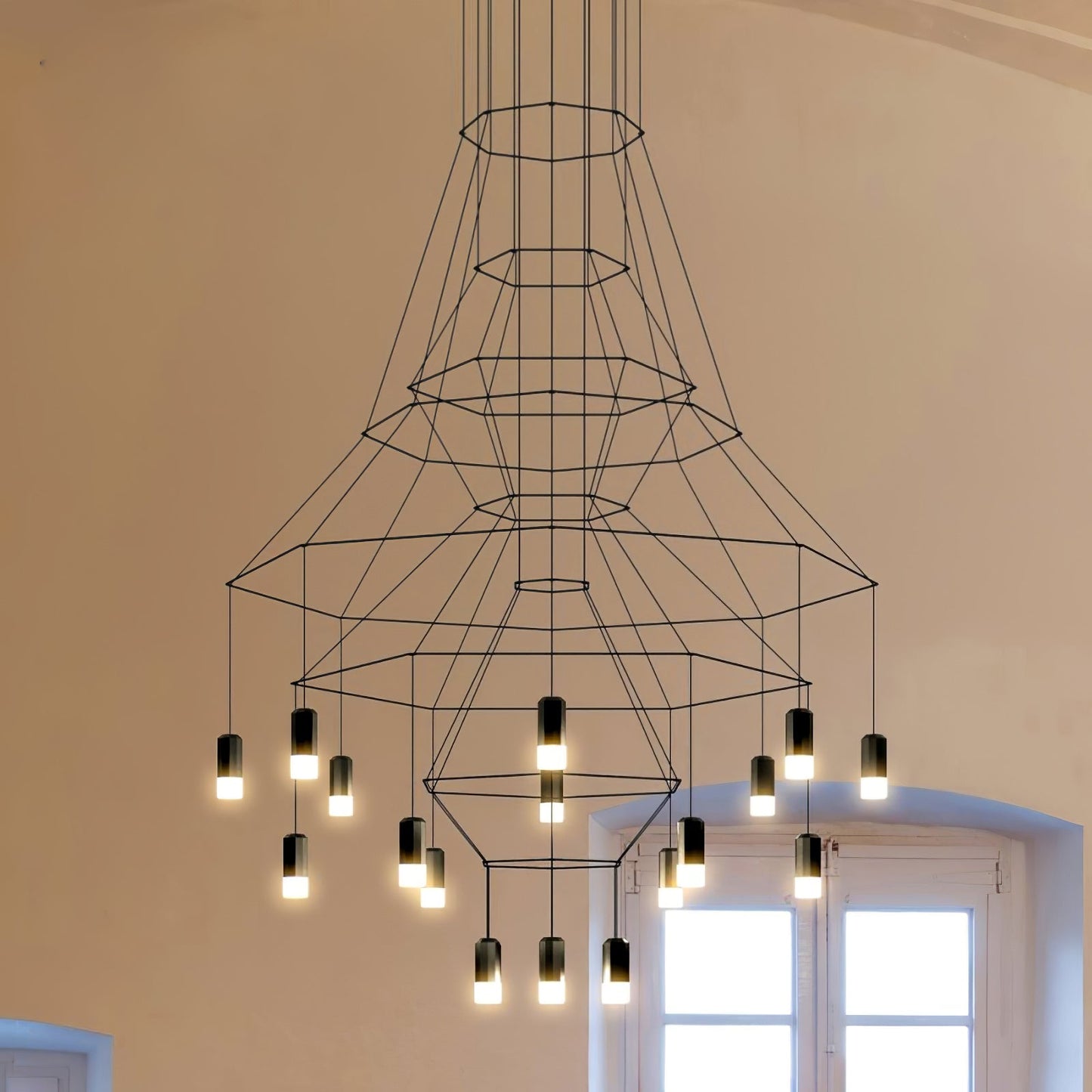 Geometric Wire Frame Chandelier — Modern Statement - LumoTrot