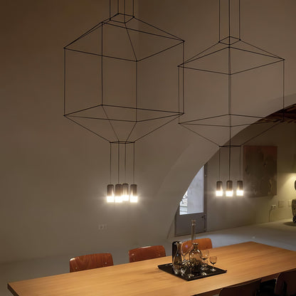 Geometric Wire Frame Chandelier — Modern Statement