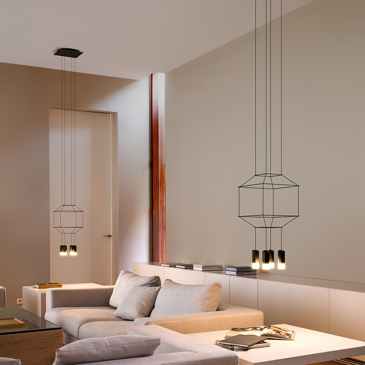Geometric Wire Frame Chandelier — Modern Statement