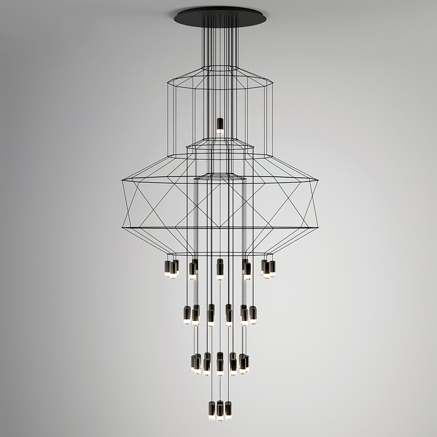 Geometric Wire Frame Chandelier — Modern Statement