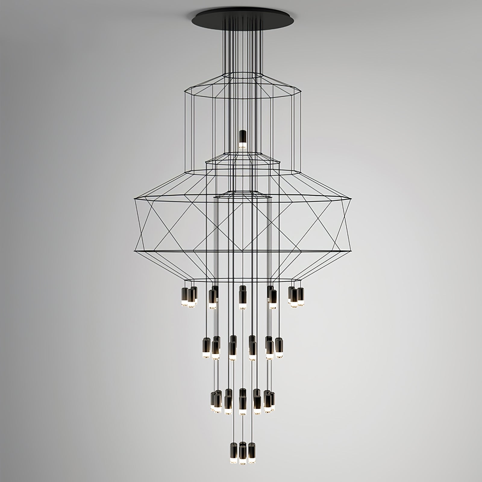 Geometric Wire Frame Chandelier — Modern Statement