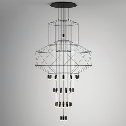 Geometric Wire Frame Chandelier — Modern Statement