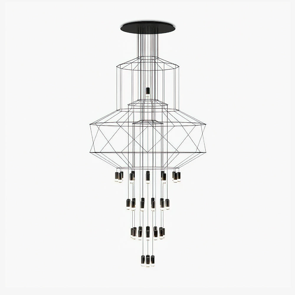 Geometric Wire Frame Chandelier — Modern Statement