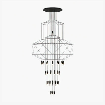 Geometric Wire Frame Chandelier — Modern Statement