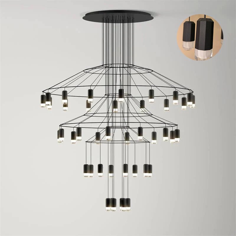 Geometric Wire Frame Chandelier — Modern Statement