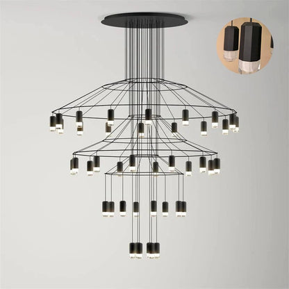 Geometric Wire Frame Chandelier — Modern Statement