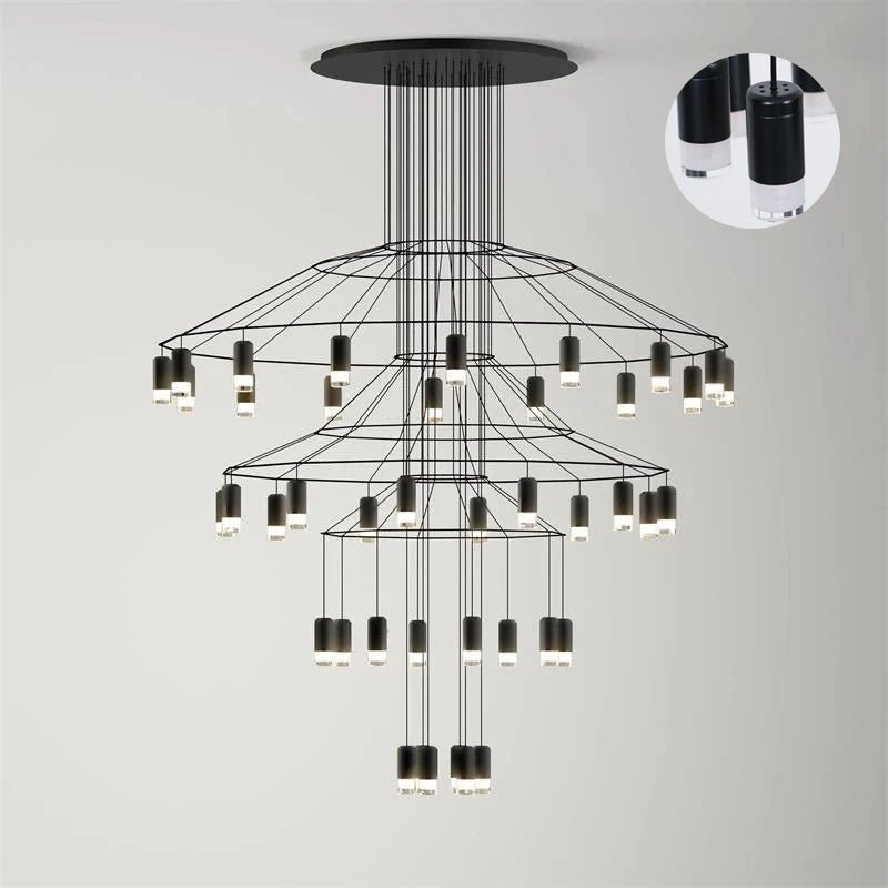 Geometric Wire Frame Chandelier — Modern Statement