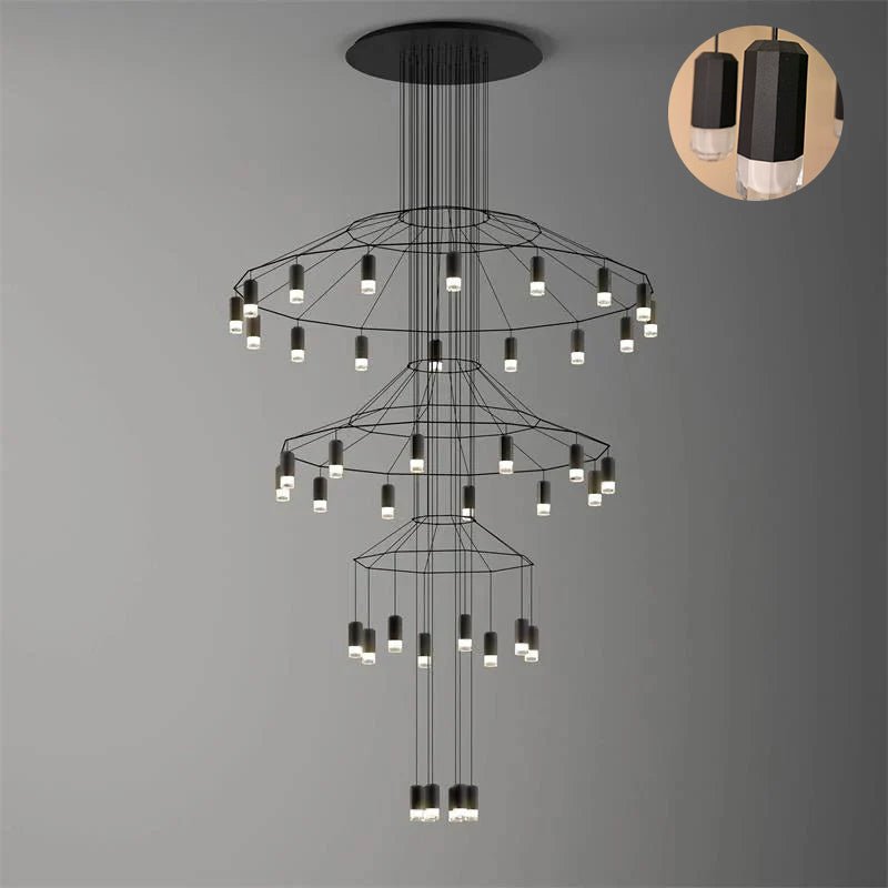 Geometric Wire Frame Chandelier — Modern Statement