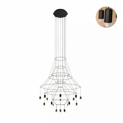Geometric Wire Frame Chandelier — Modern Statement
