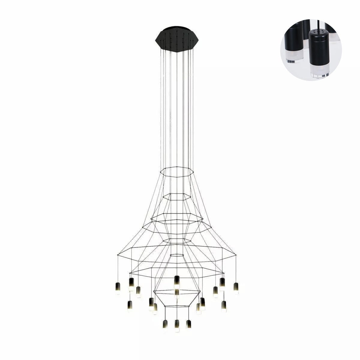 Geometric Wire Frame Chandelier — Modern Statement