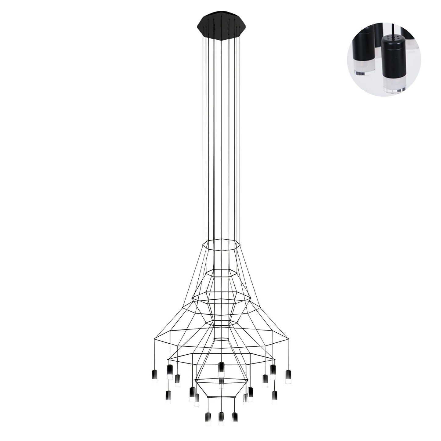 Geometric Wire Frame Chandelier — Modern Statement